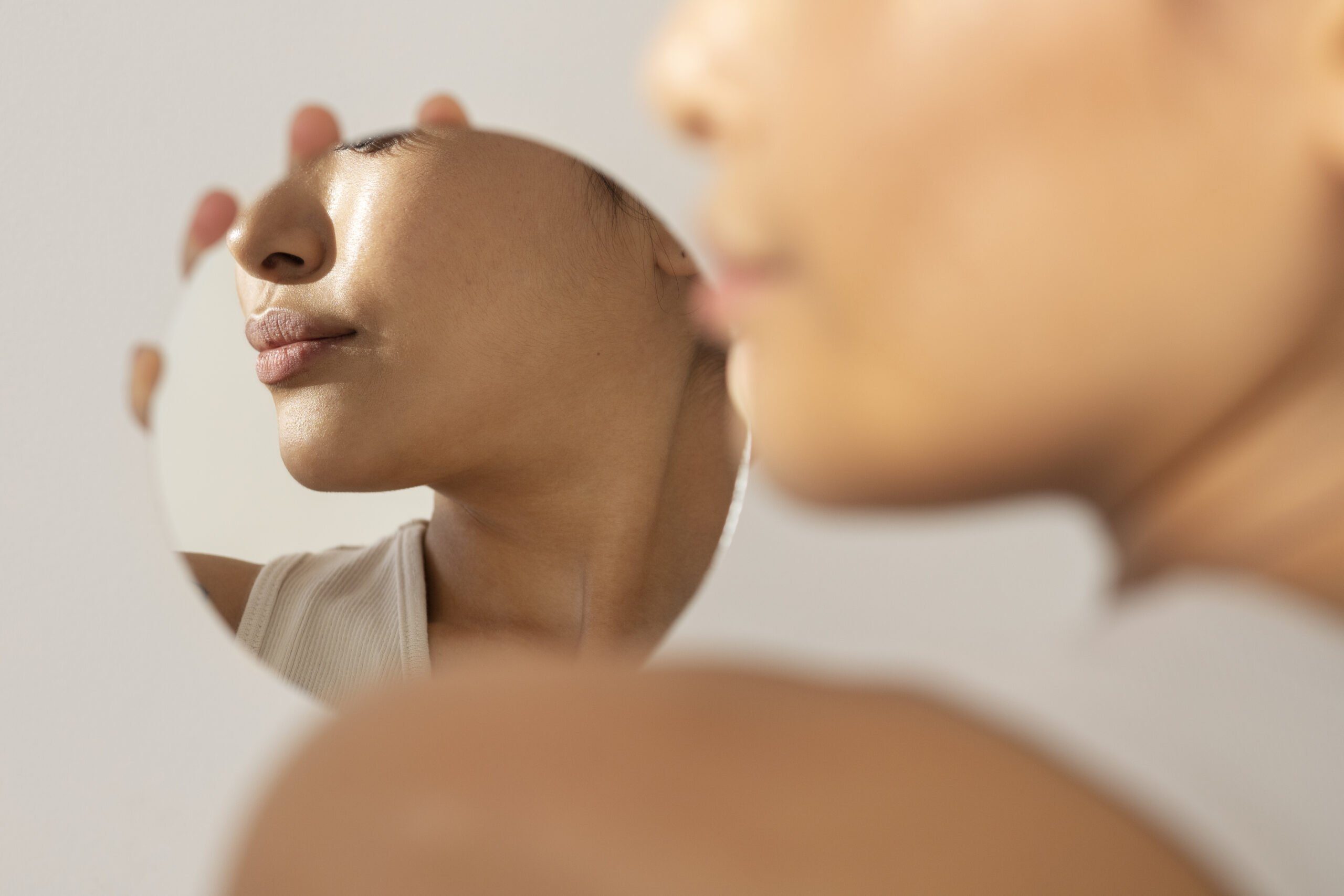 Creative portrait of young adult woman