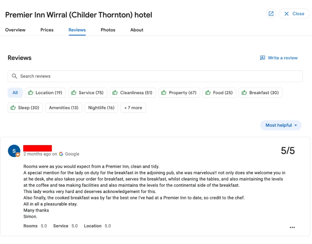 premier inn childer thornton reviews