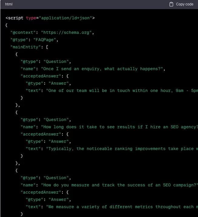 faq schema made by chatgpt