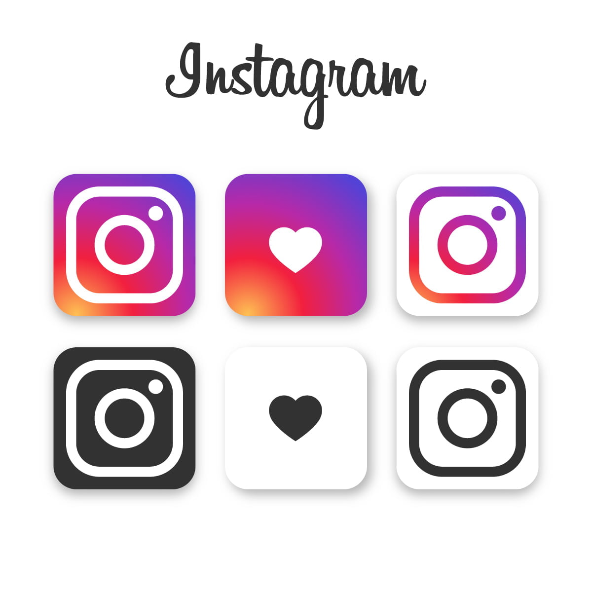 Instagram logos on a white background