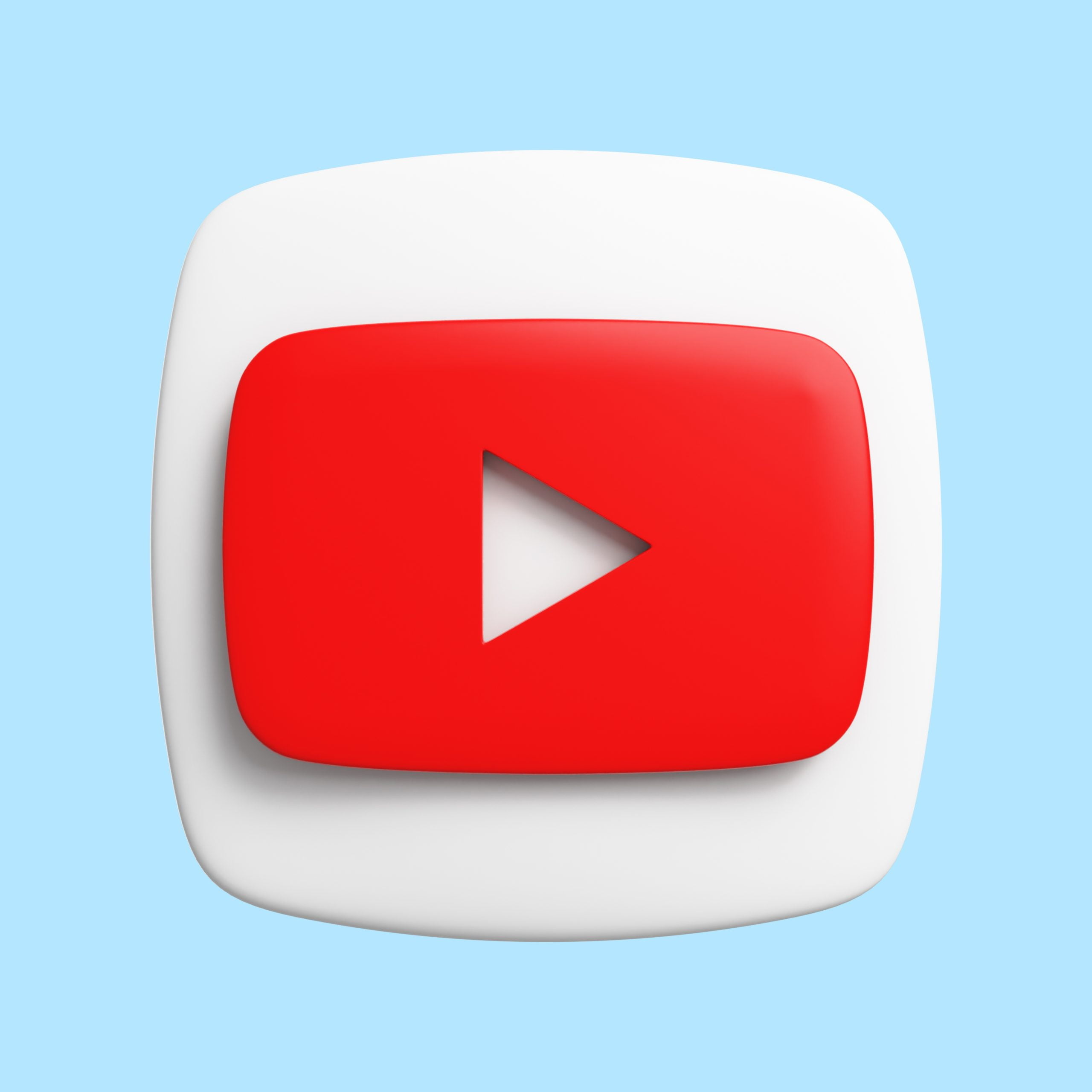 YouTube Logo on a light blue background