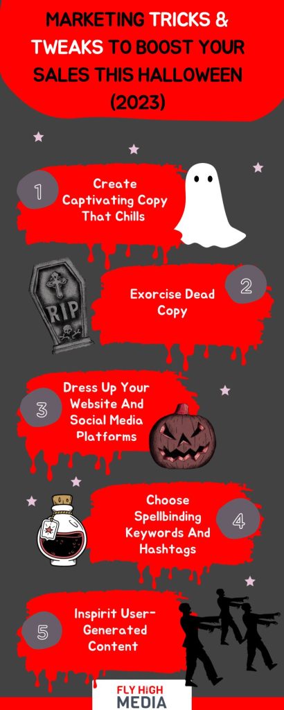 Infographic of Halloween tips to boost online sales.