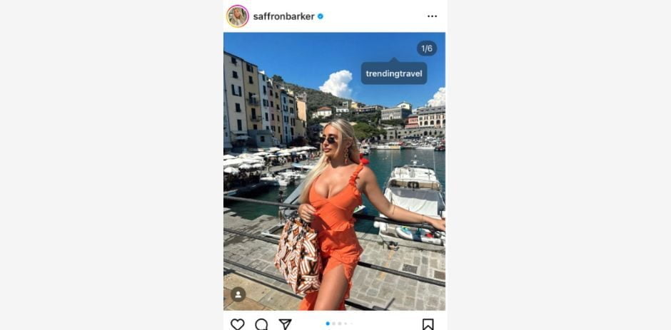 Saffron tagging trending travel in a holiday post