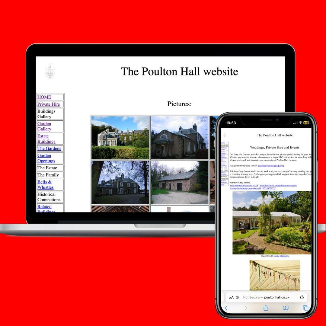 responsive design poulton hall website