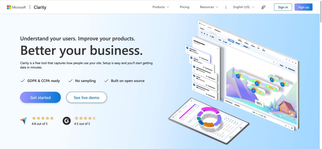 microsoft clarity screenshot