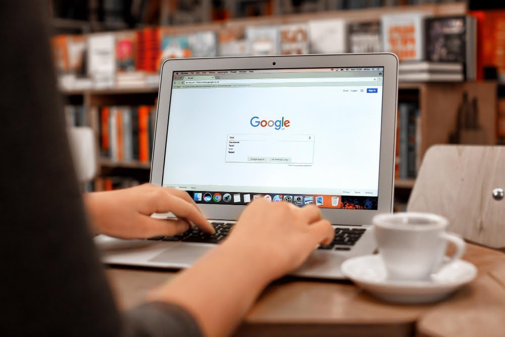 typing into google
