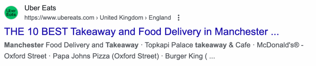 uber eats meta description