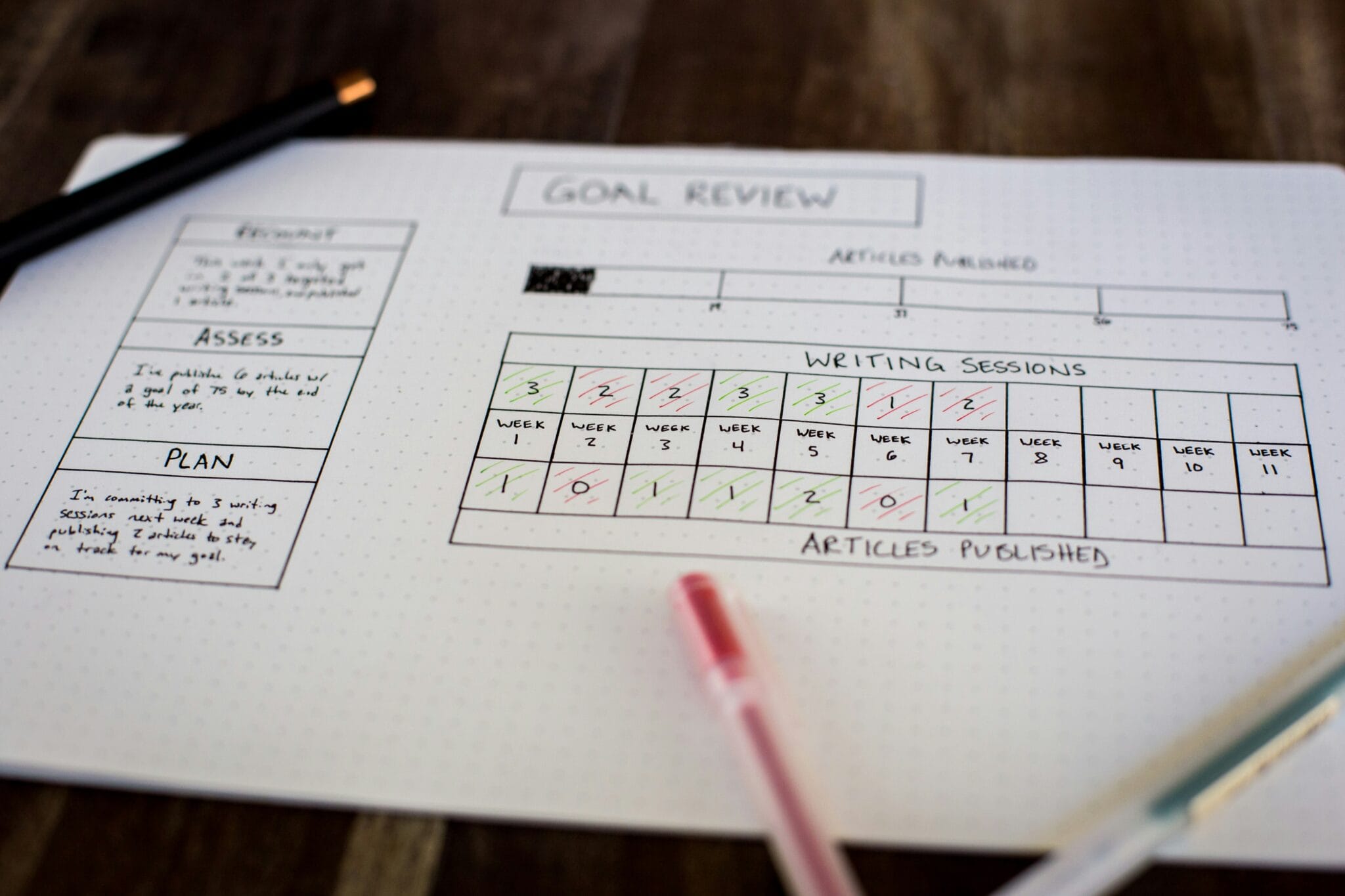 seo goal reviewing
