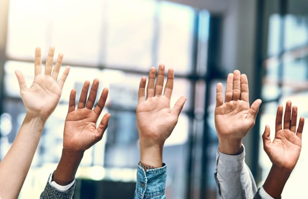hands up in air