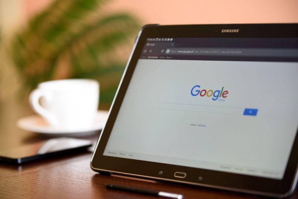 google on screen