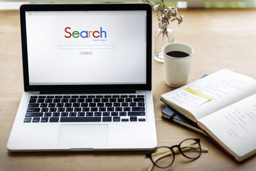 google search on laptop screen